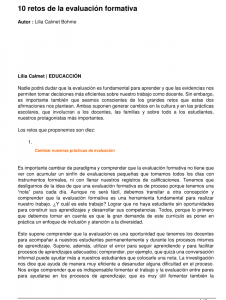 10 RETOS DE LA EVALUACIÓN FORMATIVA
