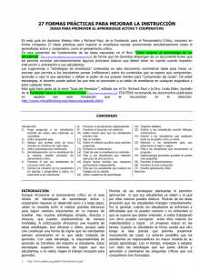 27 IDEAS PRÁCTICAS PARA PROMOVER EL APRENDIZAJE