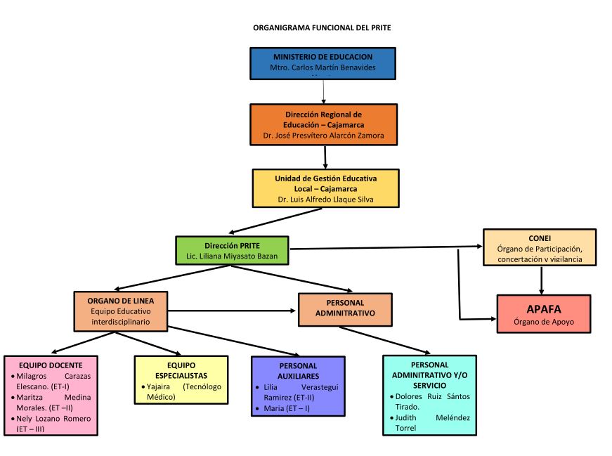 ORGANIGRAMA FUNCIONAL Y PERFILES PRITE