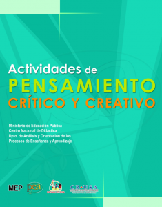 ACTIVIDADES DE PENSAMIENTO CRÍTICO CREATIVO
