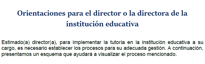 ORIENTACIONES PARA EL DIRECTOR